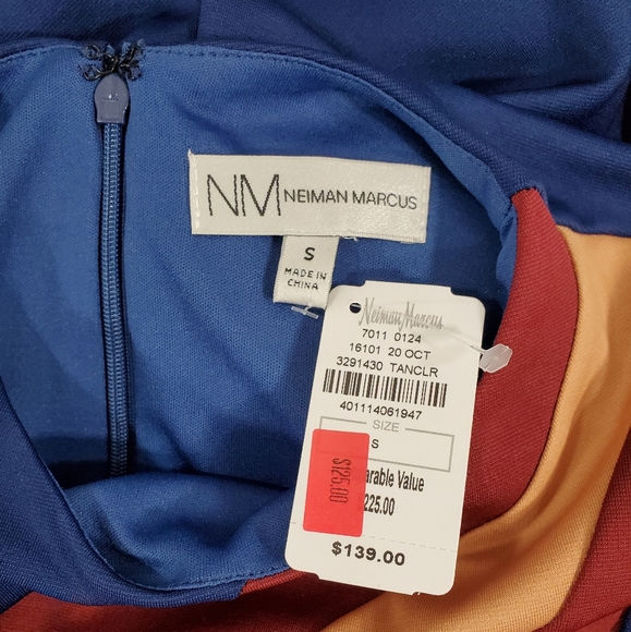 Neiman Marcus Colorblock Sleeveless Dress - Picture 3 of 5